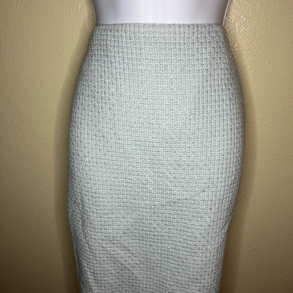 Nine West Green Smocked Pencil Skirt Midi Work
